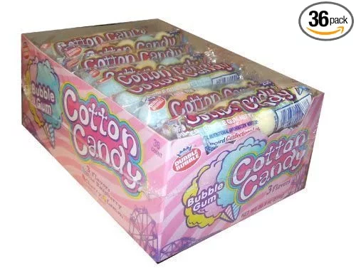 Dubble Bubble Cotton Candy Bubble Gum 5 Pieces Per Sleeve (Pack of 36)