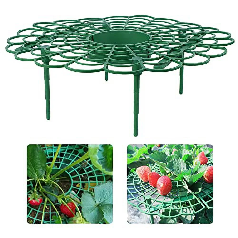 10 Pcs Strawberry Stand for Garden Strawberry Stand Holder Fruit Support Plant Climbing Vine Pillar Garden Stand for Keeping Fruit Elevated to Avoid Ground Rot, Green