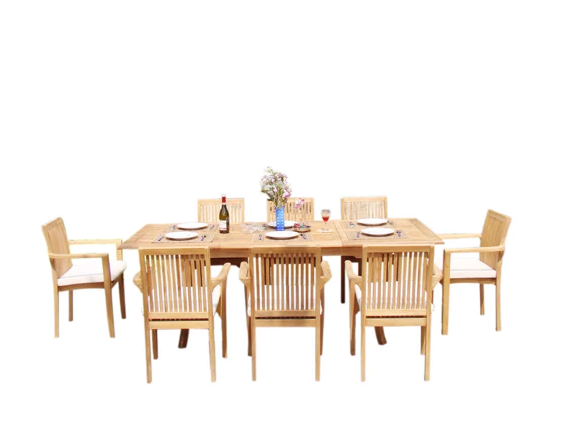 Grade-A Teak Dining Set: 8 Seater 9 Pc: 94