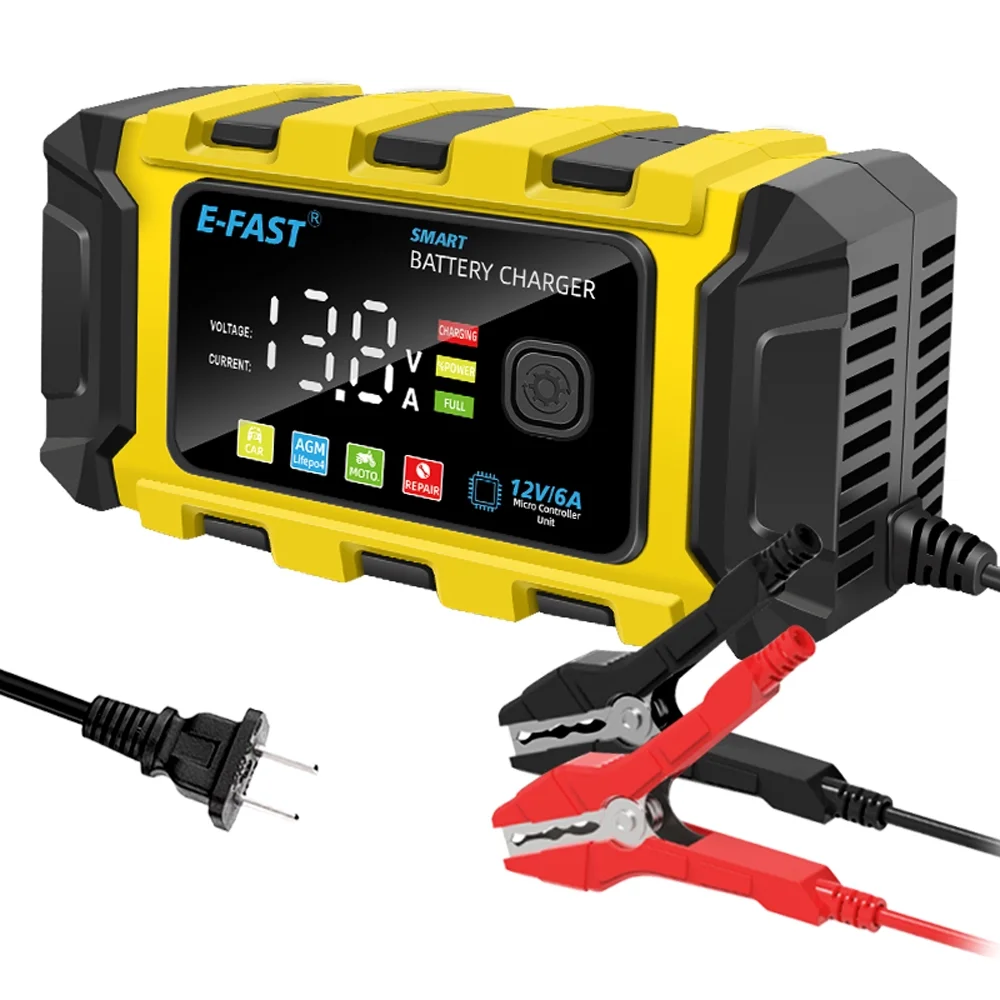 E FAST Battery Desulfator 12V/6A Portable for Car Motorcycle Leadacid Batteries