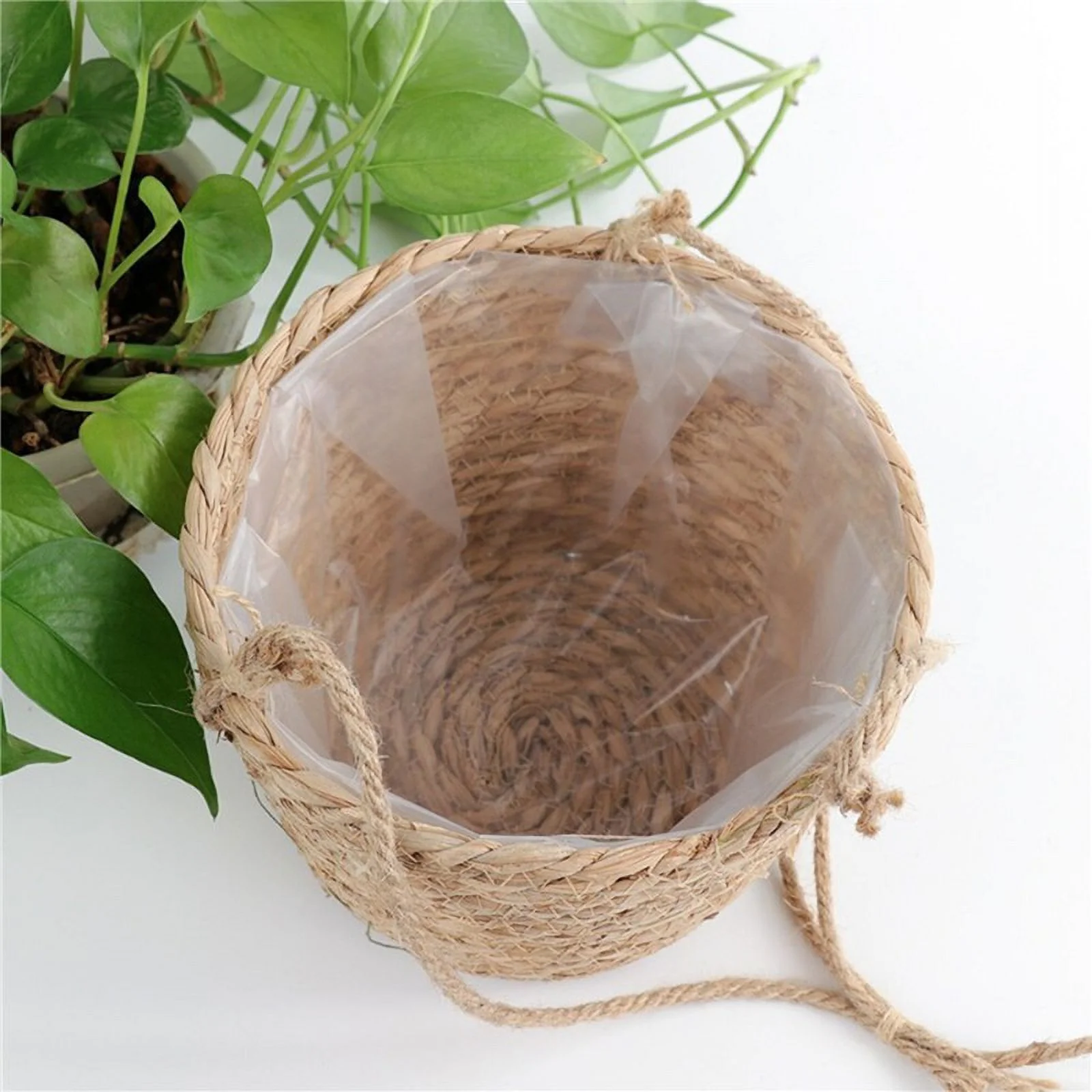 Garden Hanging Planter Macrame Plant  Basket Jute Rope Woven Indoor Outdoor Flower Pot Holder Plant Hangers  Decor