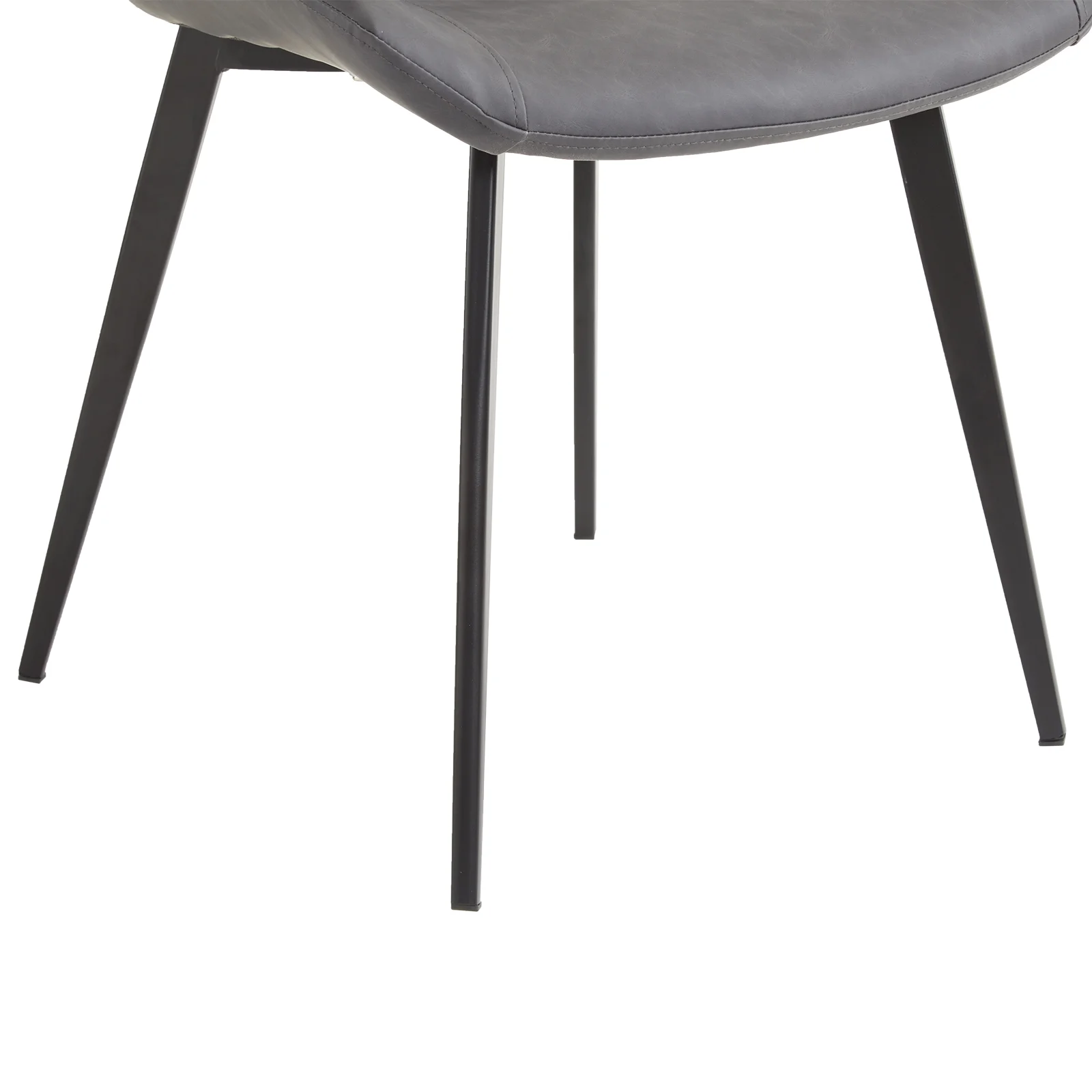 4pcs Disassembled PU Iron Pipe Curved Dining Chair Black