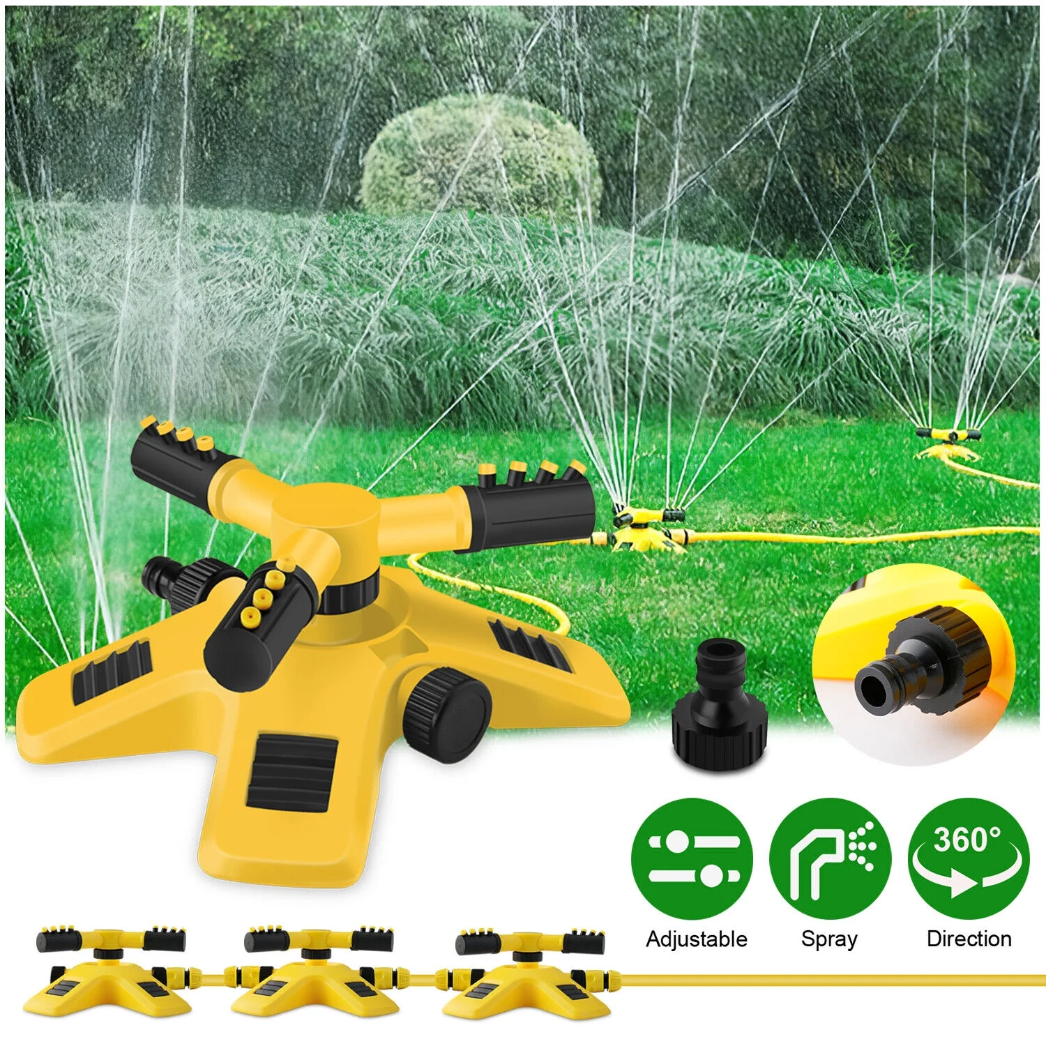 360° Garden Lawn Sprinkler System Patio Yard Hose Save Watering Spray Irrigation