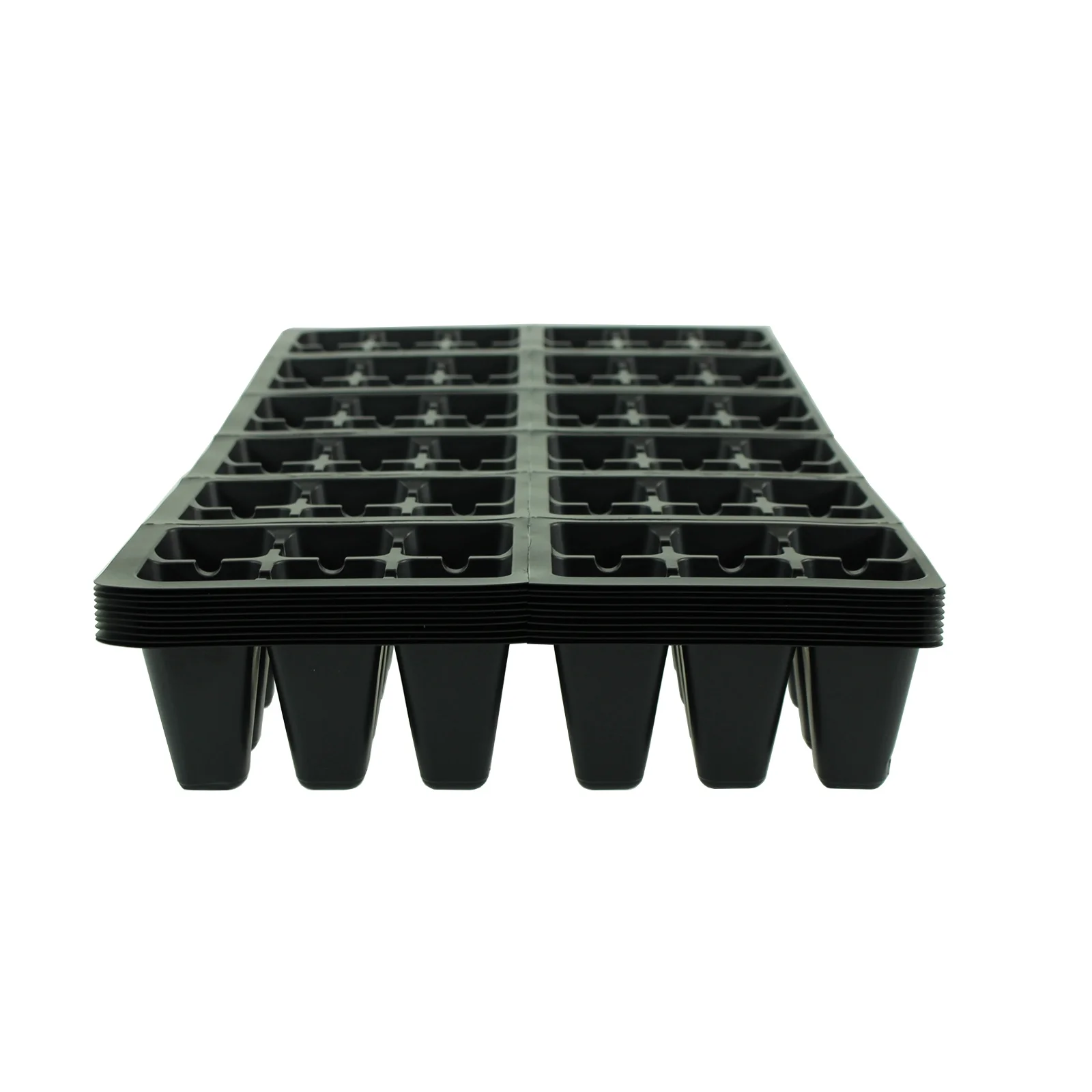 Black Plastic Garden Tray Inserts - 10 Sheets of 72 Planting Pot Cells Each - 2x3 Nested x12 Configuration - Perforated - Nursery, Greenhouse, Gardening