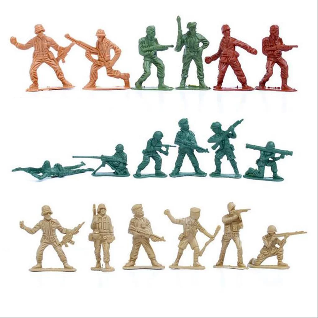 158pcs 5cm Men Soldiers Tank Miliatry Set Toy Figures Model Playset