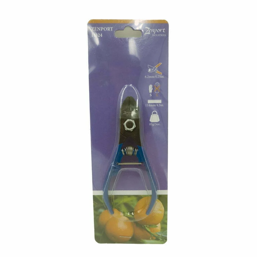 Zenport H324 Clementine Citrus Manzana Fruit Stem Clippers Ergonomic Chromoly Steel 4.5 in. Long