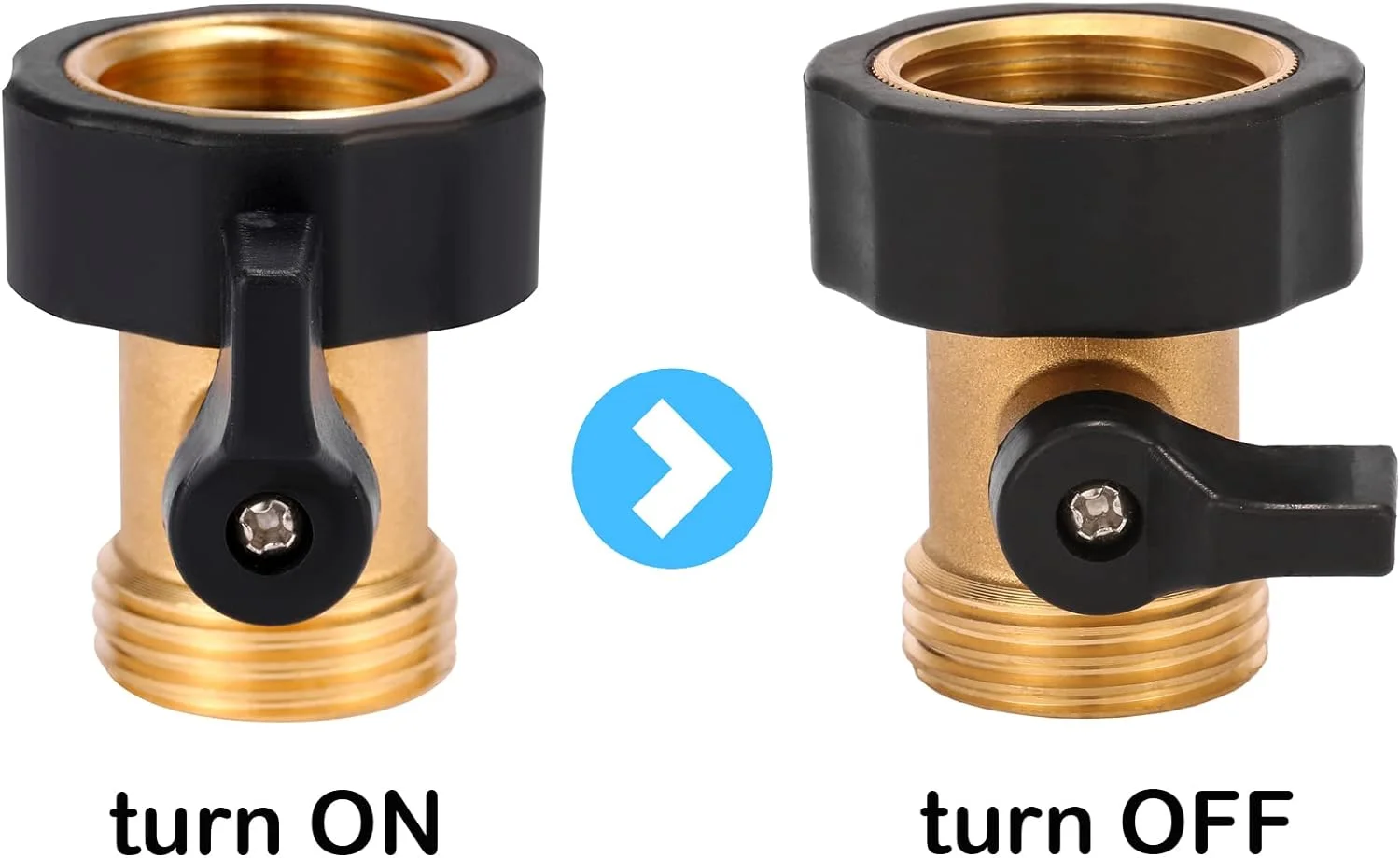 Water Hose Shut Off Valve, 4 Pack Heavy Duty 3/4 Inch Solid Brass Garden Hose Connector