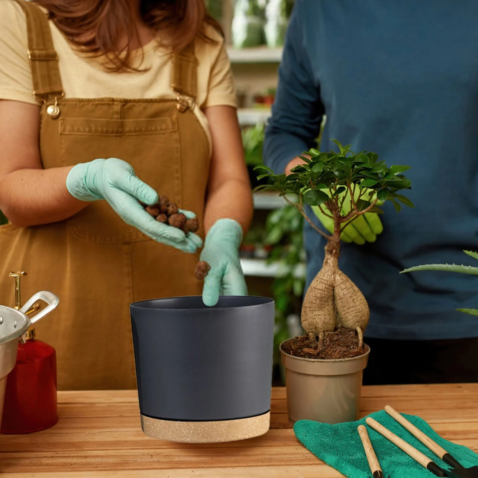 MOQIN Plant Pots 2 10 inch, 1/2pcs Planters for Indoor Plants with Drainage Holes and Removable Base, Saucer Modern Decorative for Outdoor Garden Planters