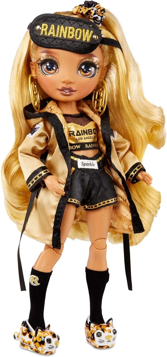 Rainbow High Slumber Party Fashion Doll and Playset w/ 2 Outfits Choose from Brianna Dulce, Marisa Golding, Robin Sterling (Marisa Golding)