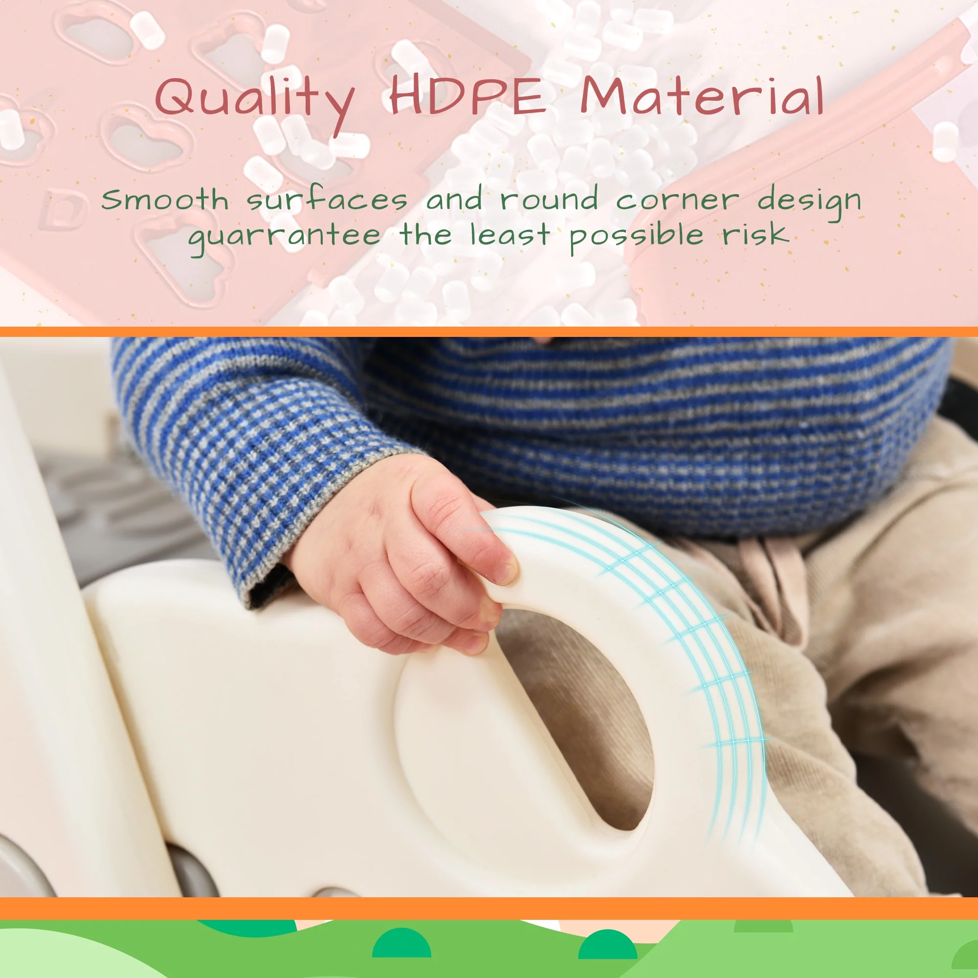 Swing Set 6 in 1 Swing with Tunnel Climber Whiteboard Block Base Basketball Hoop.