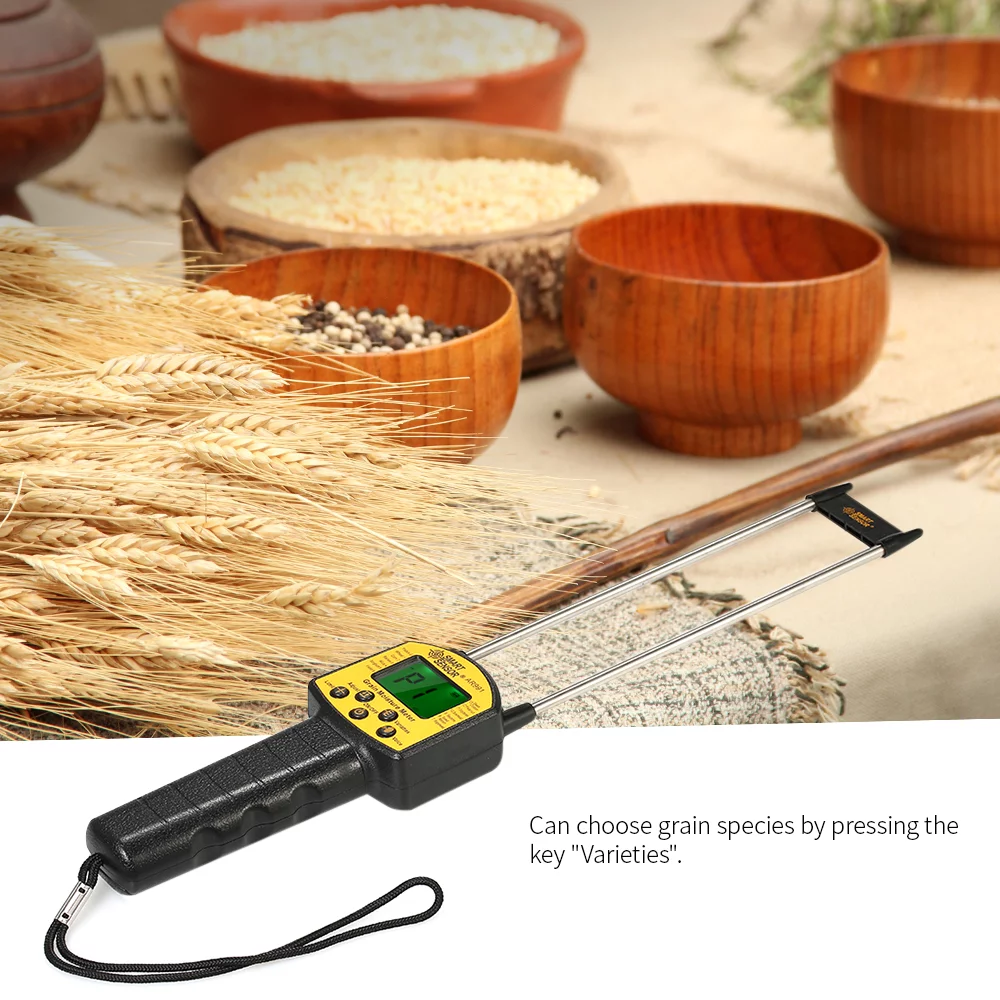 SMART SENSOR LCD Digital Grain Moisture Meter Hygrometer for Corn Wheat Rice Bean Accurate Moisture Measurement