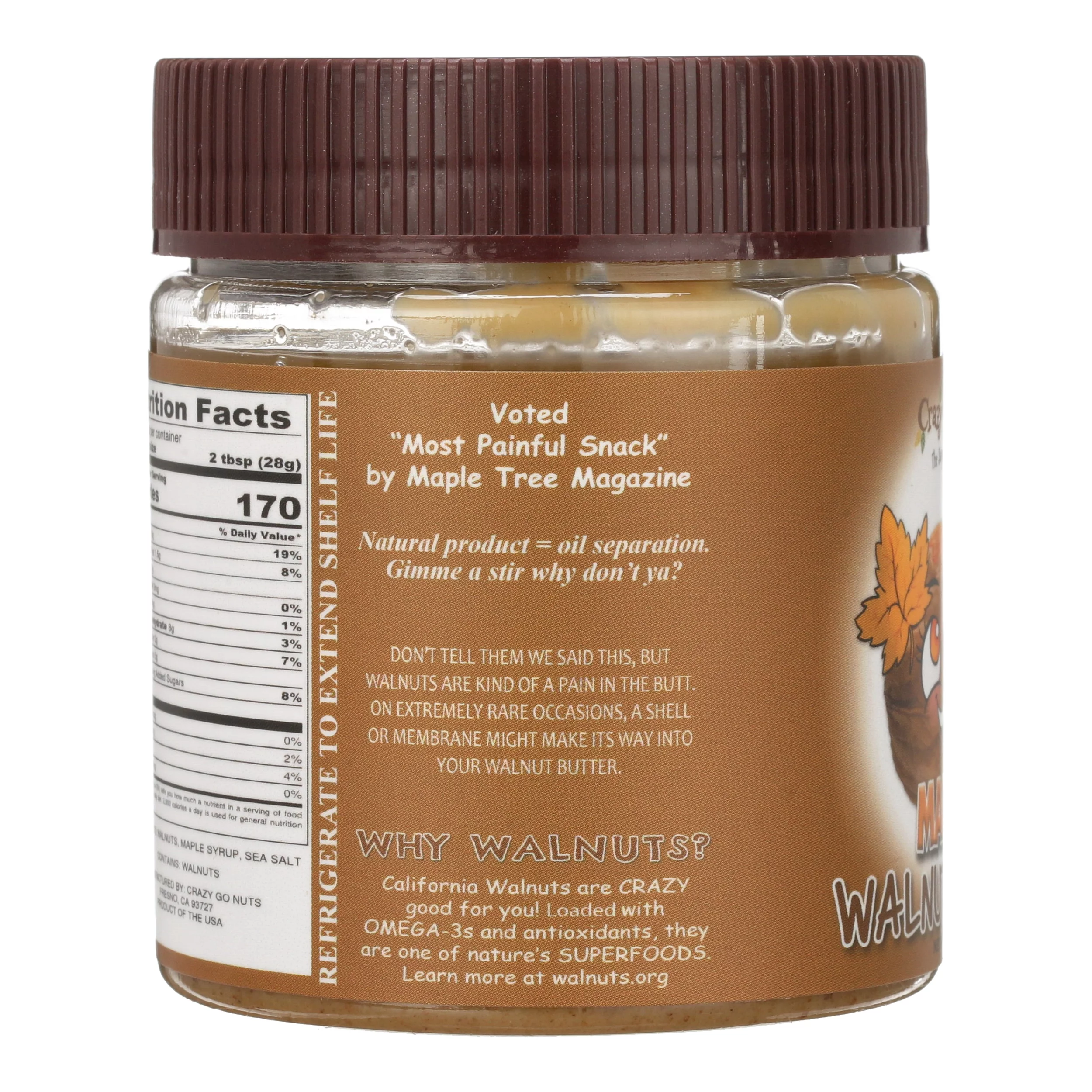 (2-Pack) Crazy Go Nuts Maple Walnut Butter, 9 oz