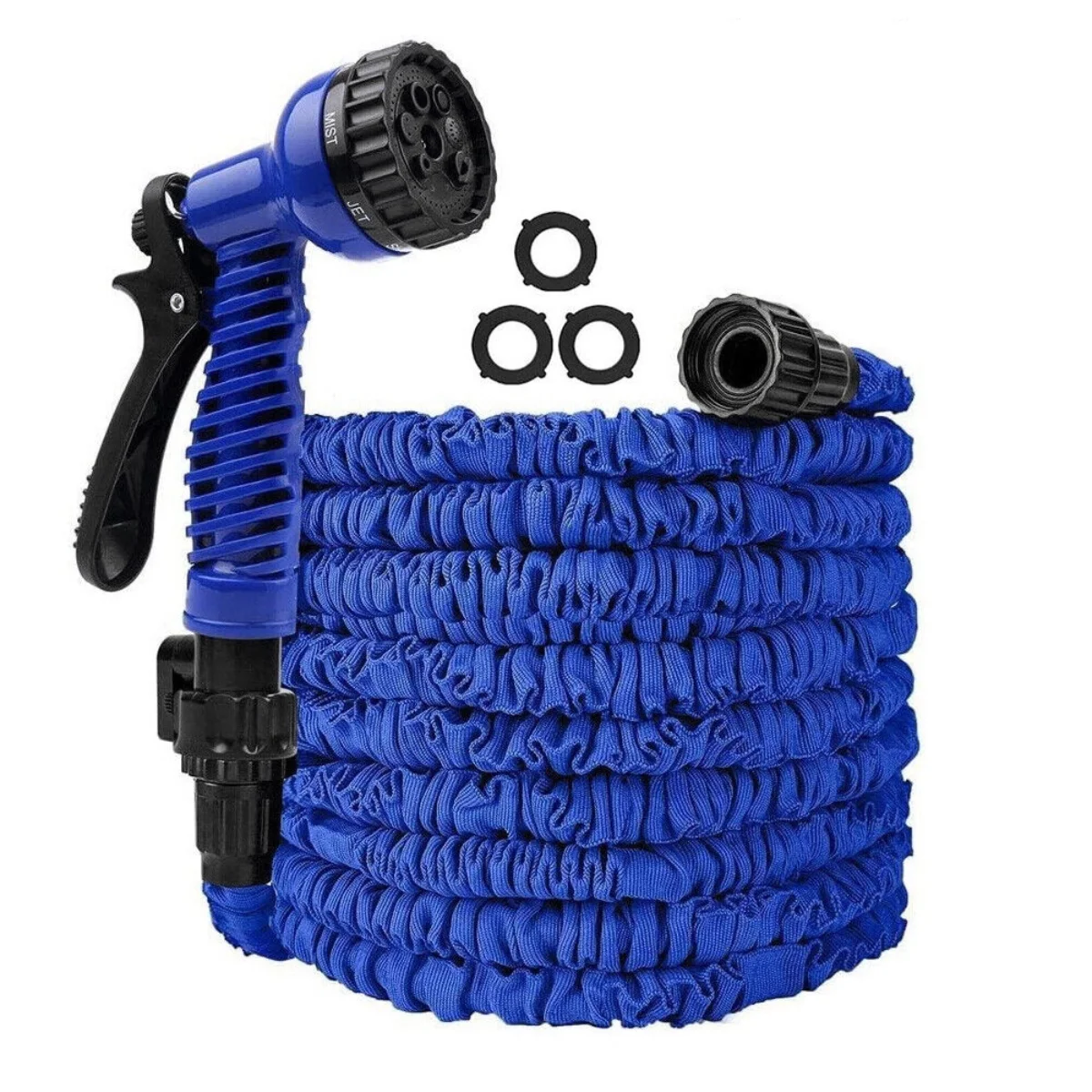AmazingForLess Expanding Flexible Water Hose 50FT Garden Hose Expandable Water Garden Hose with 7 Setting-Spray Nozzle-Blue