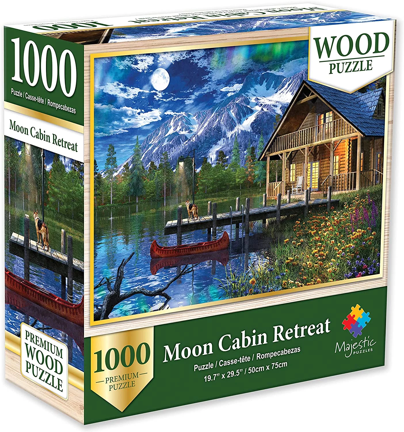 Springbok Majestic 1000 Piece Wooden Jigsaw Puzzle Moon Cabin Retreat