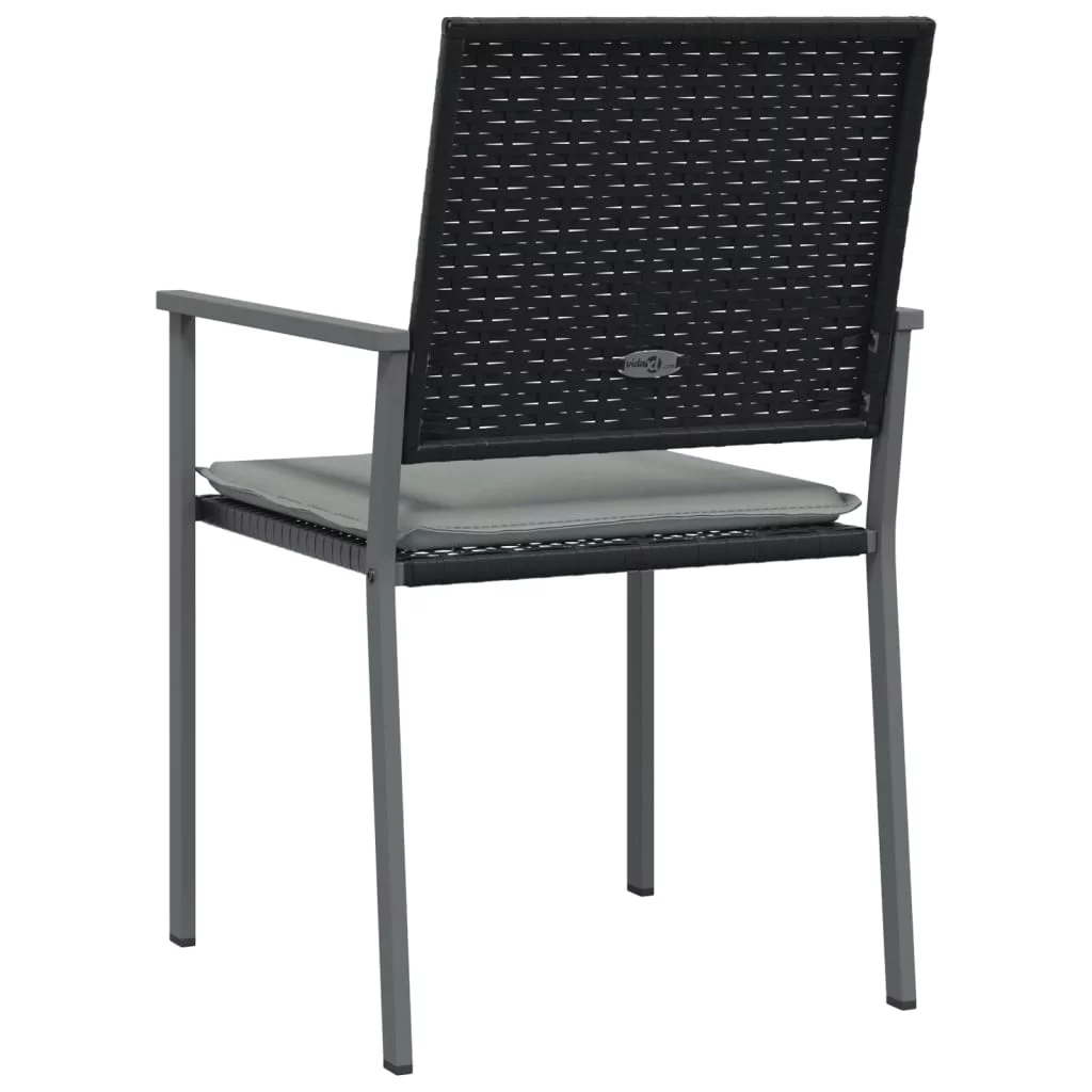 Dcenta Patio Chairs with Cushions 2 pcs Black 21.3