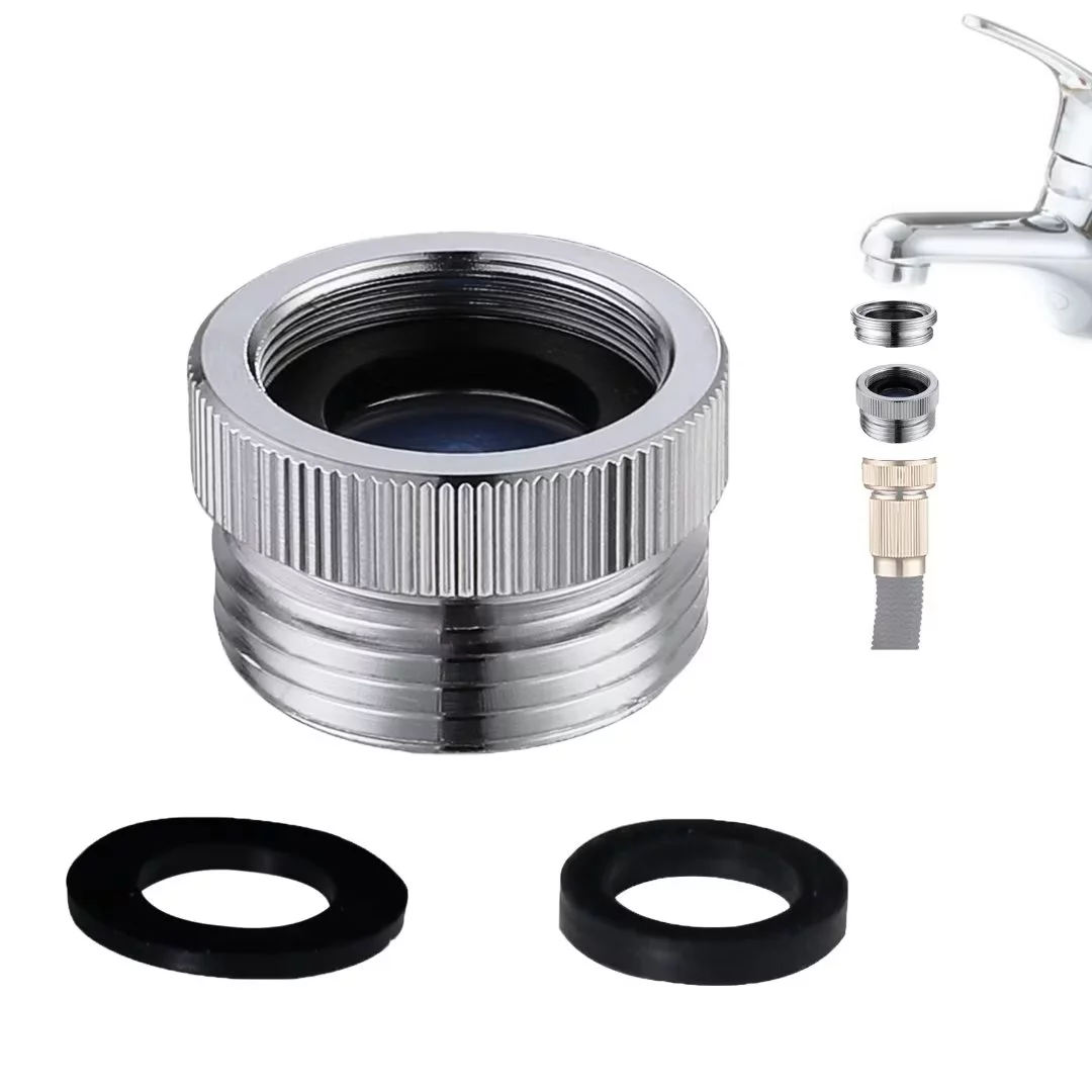 Brass Garden Hose Adapter, Kitchen Sink Faucet Adapter with Aerator to Garden Hose for Female 55/64-Inch to Male 3/4-Inch