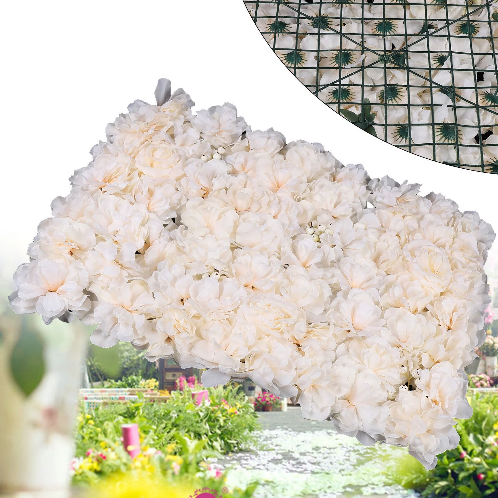 6Pcs Artificial Fake Flower Wall Panel Banquet Wedding Party DIY Decor 40*60 cm