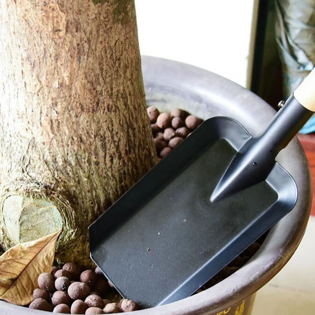 2 Pcs Wooden Handle Shovel Small Trowel Scoop Folding Mini Sapper Planting Iron Gardening Tools Camping