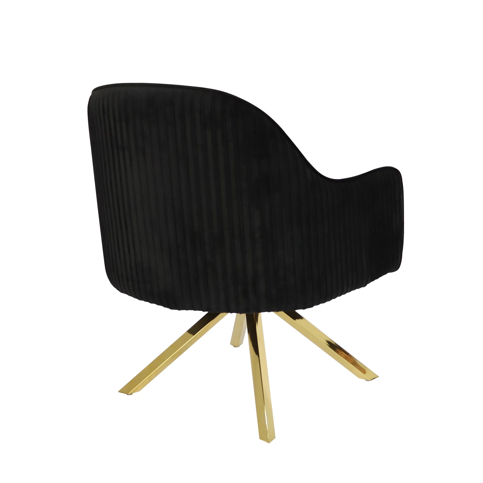 2023 Iron Gold Metal Velvet Fabric Brushed Stainless Steel Dining Chair Accent Chair