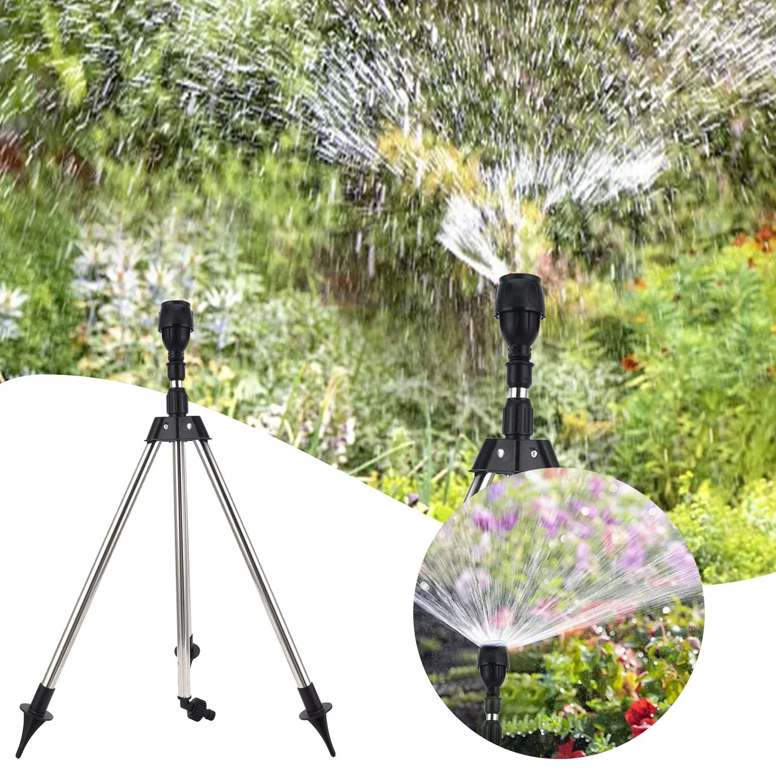 AaSFJEG Graduation Decorations Class Of 2024 Rotating Tripod Sprinkler 360 Automatic Rotating Irrigation Watering Sprinklers Telescoping Tripod Sprinkler For Large Area Garden HouseAutomatic Irriga