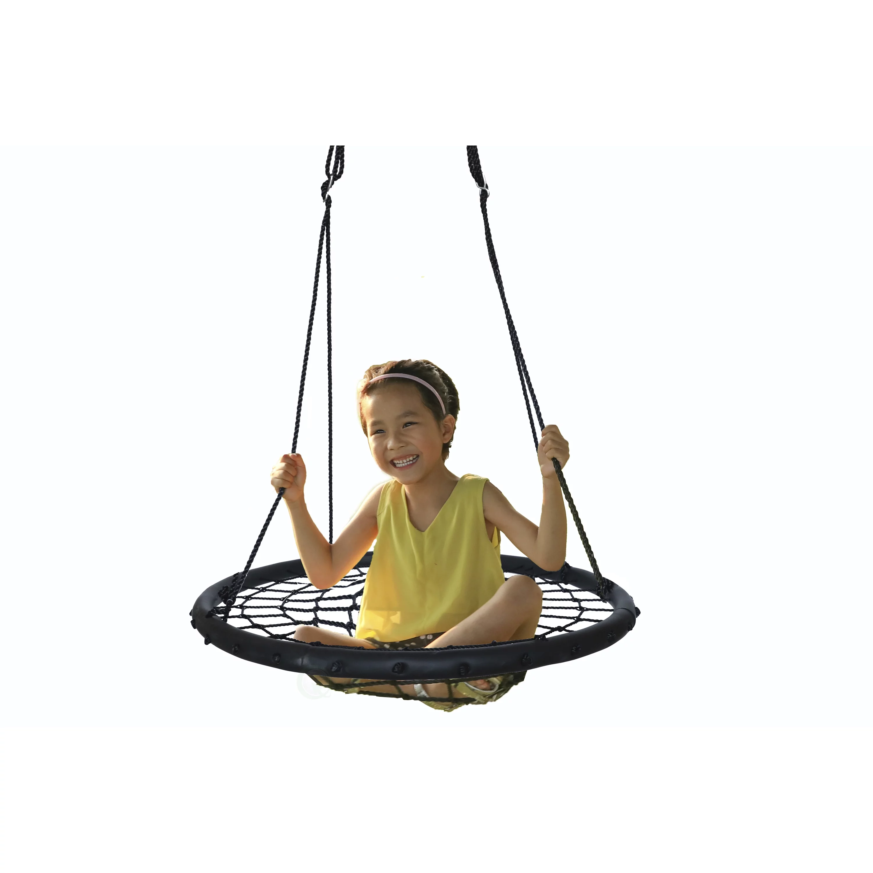Round Net Tree Swing with Hanging Ropes