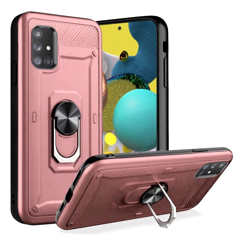 GSA Champion Case w/Magnetic Ring Stand for Samsung A51 5g & 4G- Rose Gold
