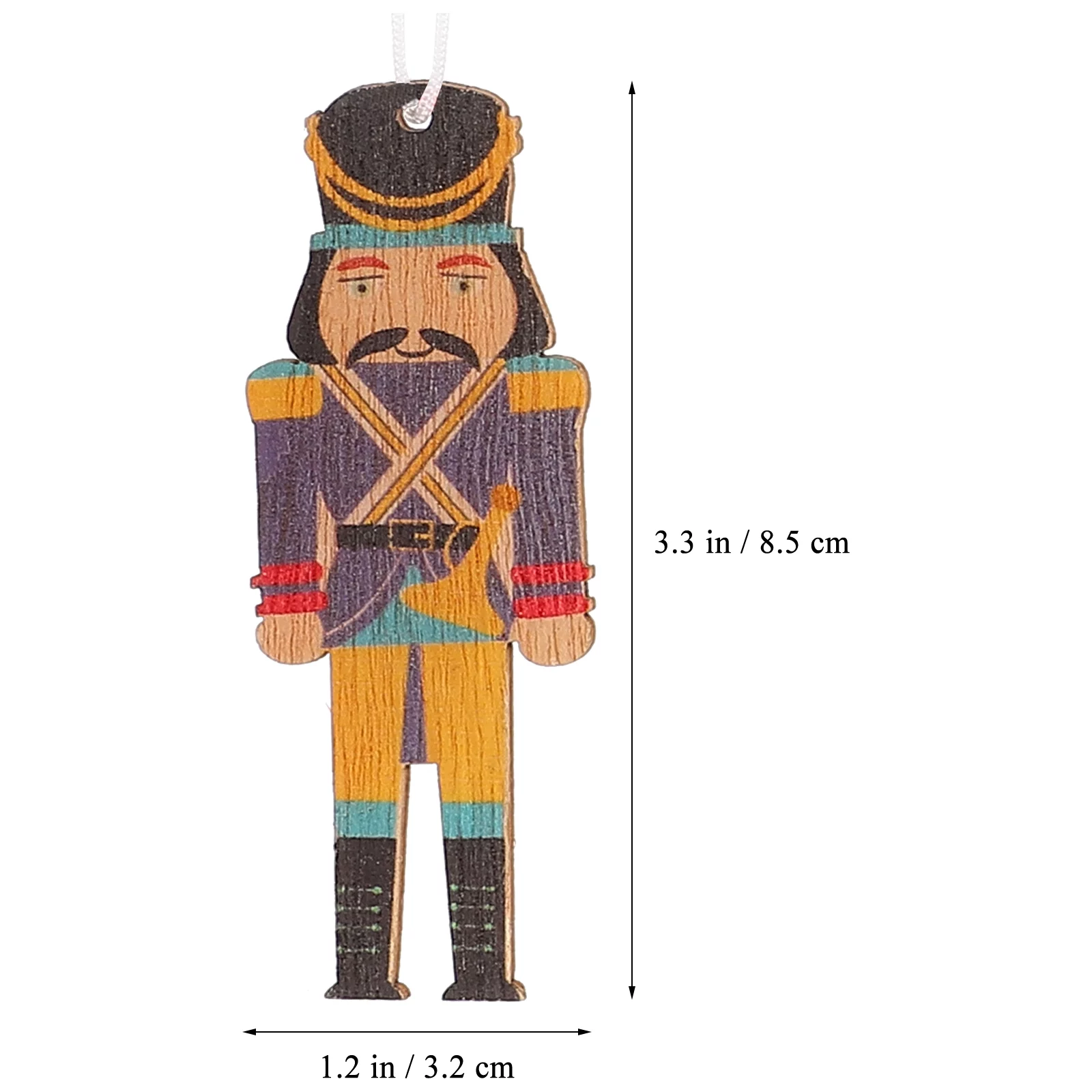 6Pcs Christmas Tree Pendant Creative Walnut Soldier Design Pendant Festival Gift