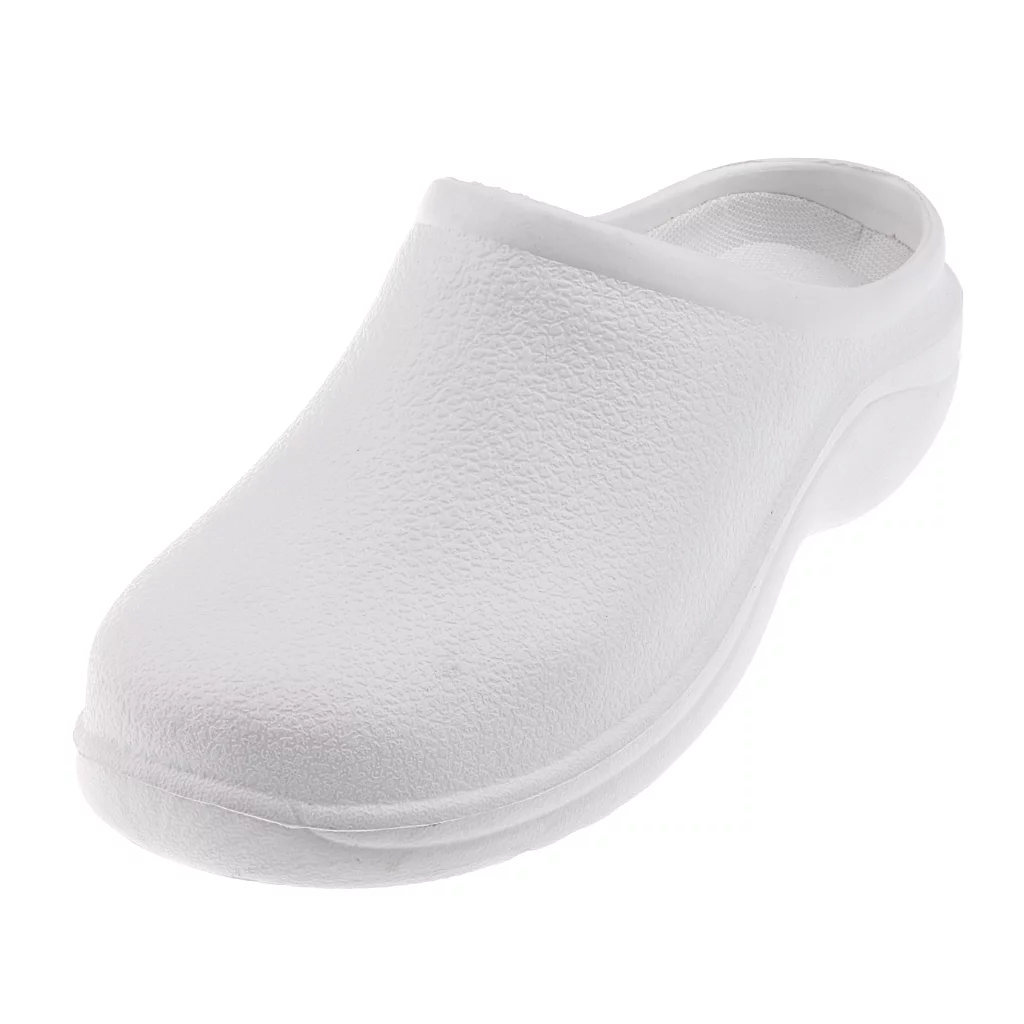 Men Women Cook Nurse Shoes Clogs Strapless 40 White