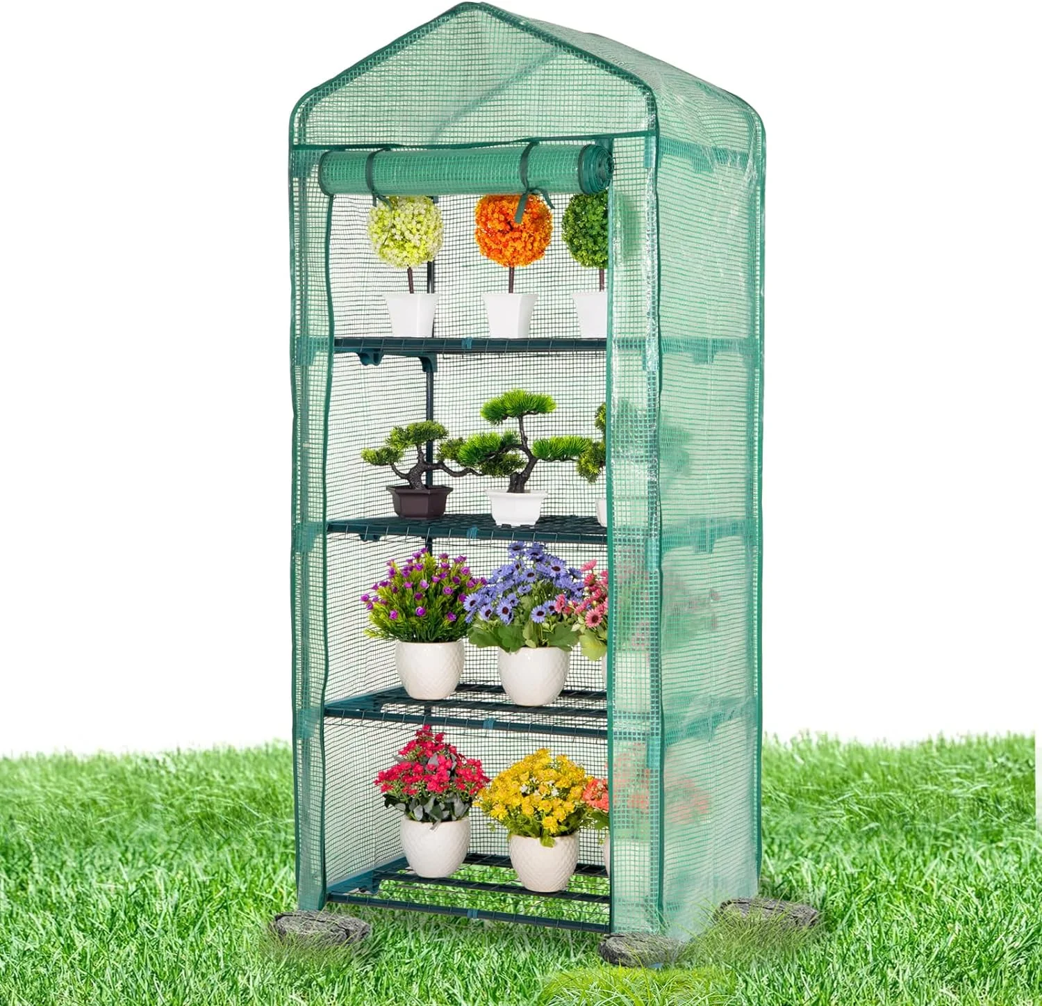 Idzo Small Greenhouse 62 in. PE Cover & Steel Frame - All Seasons Outdoor - Easy Assembly