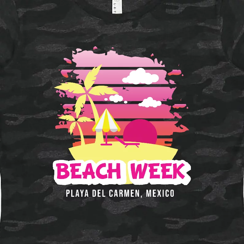 Inktastic Beach Week Playa del Carmen Mexico with Palm Trees Women's T-Shirt