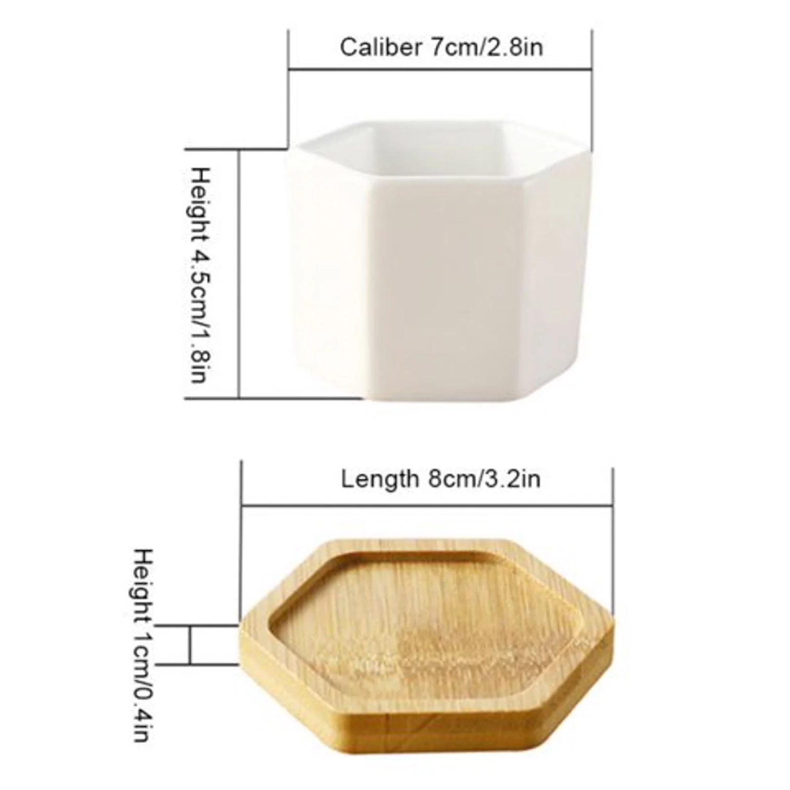 YHAIOGS Succulent Pots White Mini Ceramic Flower Planter Pot with Tray Plants Not included