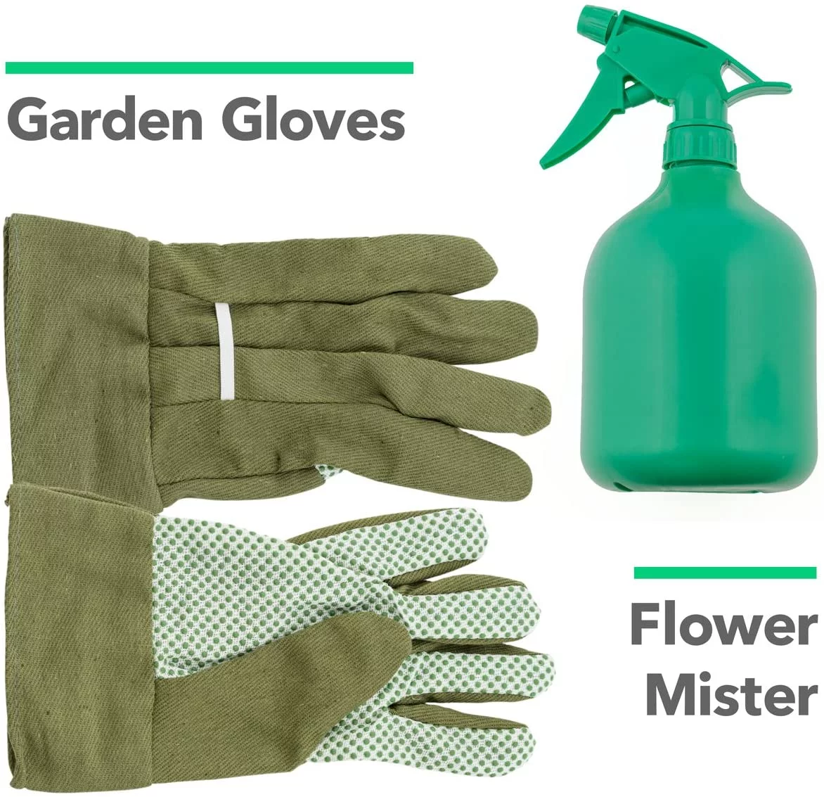 Vremi 9 Piece Garden Tools Set - Gardening Tools with Cotton Garden Gloves and Garden Tote