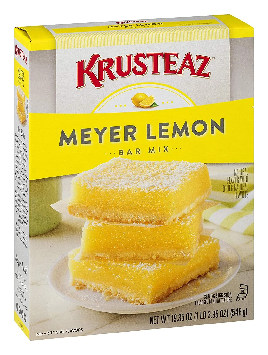 Krusteaz Meyer Lemon Bar Mix - No Artificial Flavors or Preservatives - 19.35 OZ (Pack of 1)