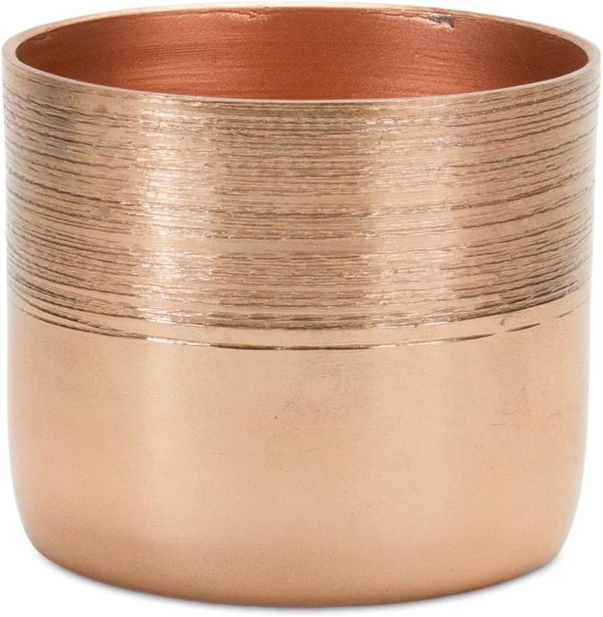 Etched Copper Metal Planter (Set of 2) Brown
