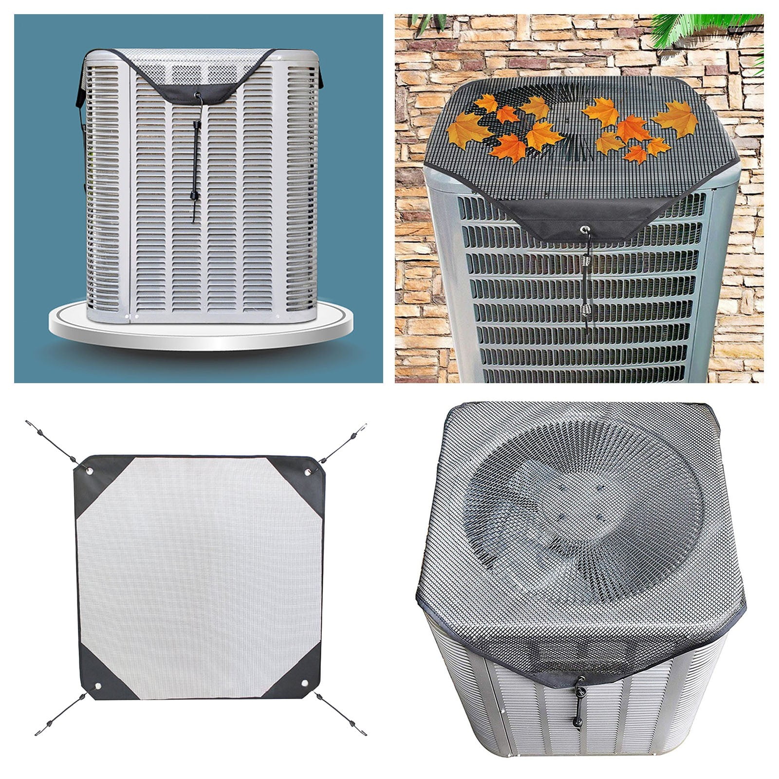 iju7gthy Large Flower Pots Outdoor 21 4th of July Indoor Air Conditioner Main Unit Protective Cover Mesh Falling Protective Cover All Universal Cover 81Cm Black Pvc