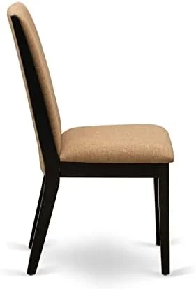 GEROBOOM LAP0T15 Lancy Parson Kitchen Baby Blue Fabric Upholstered Dining Chairs    Wirebrushed Linen White