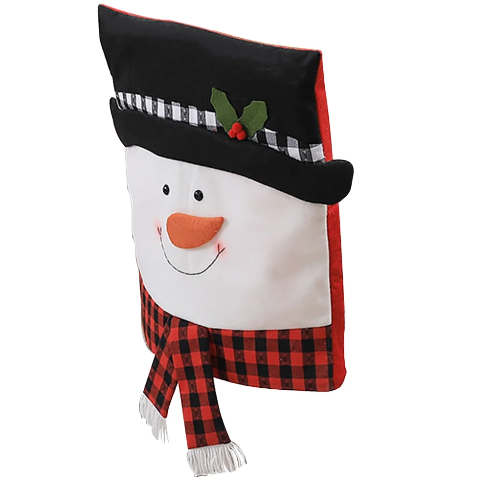 NUOLUX 1PC Christmas Chair Cover Decor Plaid Cloth Couple Chair Cover Chair Decor (Red)