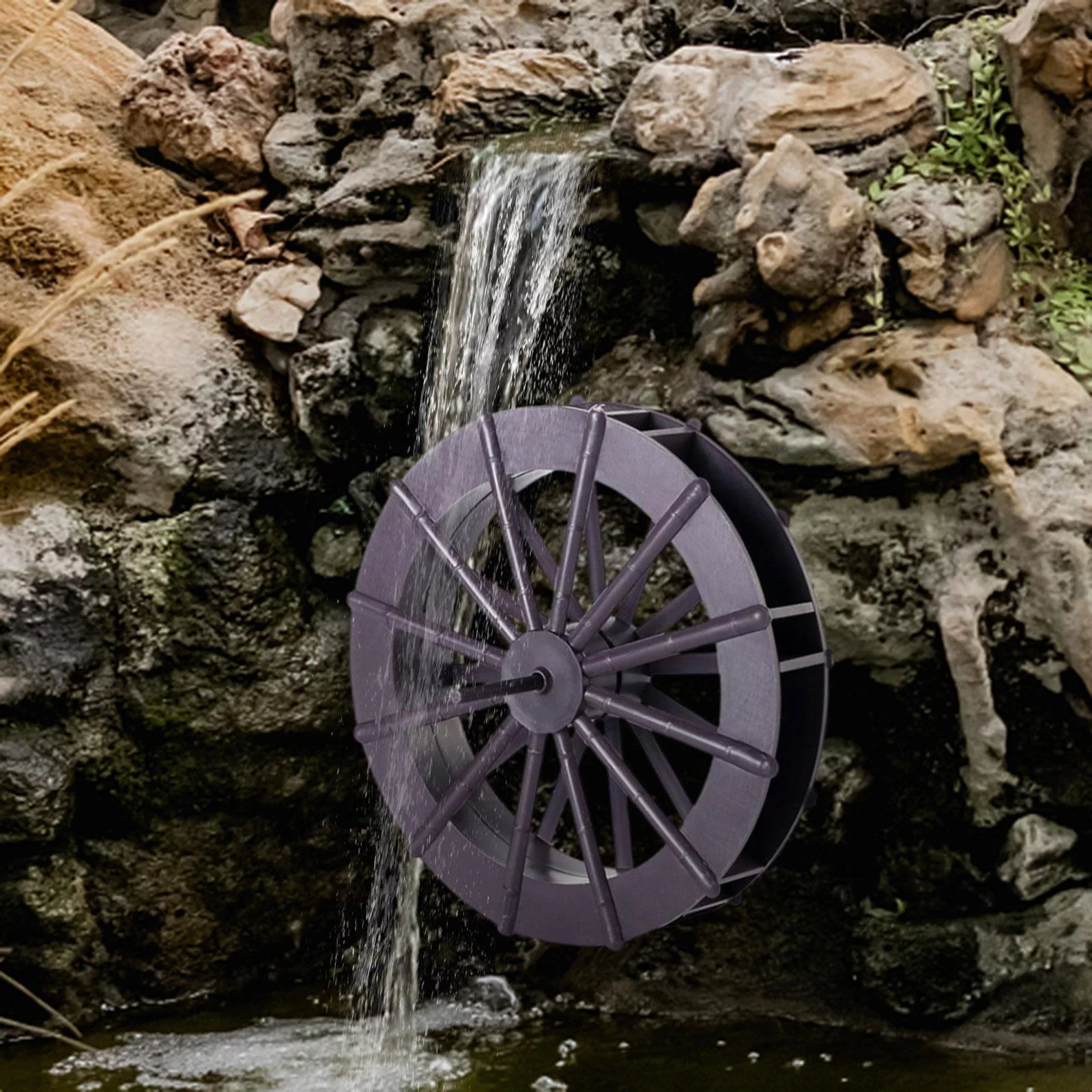 CUTICATE 4X Water Fountain Rotation Wheel DIY Water Wheel Model Fountain Feng Shui Wheel