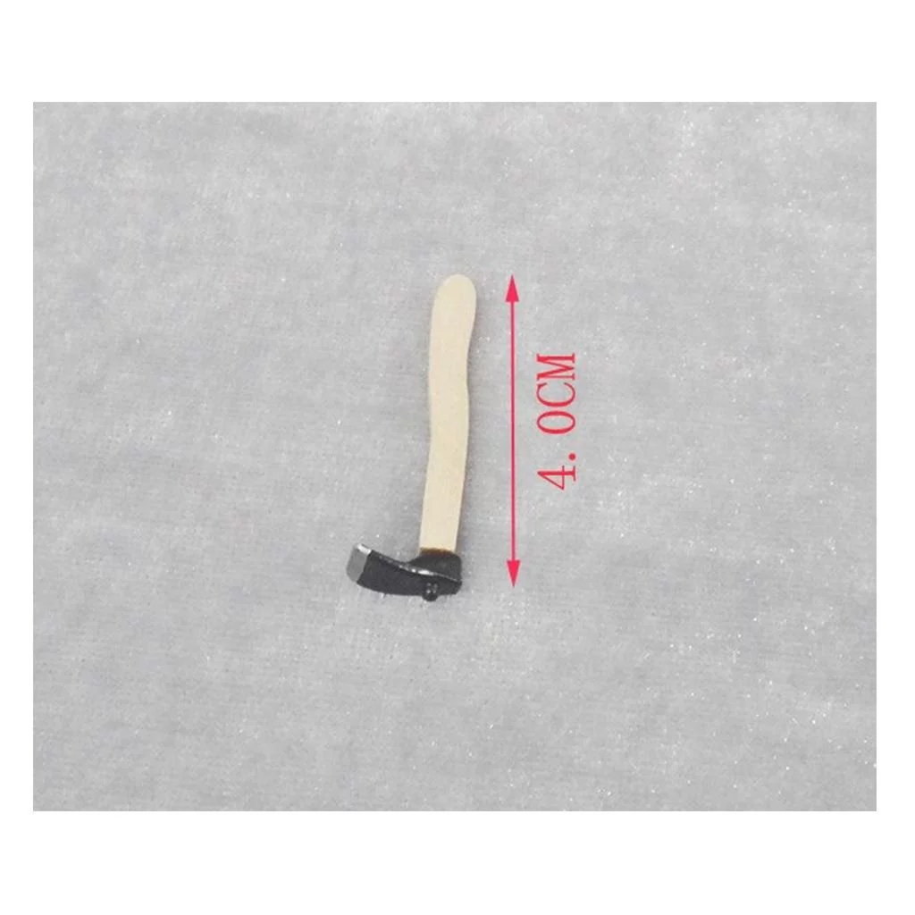 Dolls House Miniature Wooden Handle Hatchet Hoe Garden Supplies Hand Tools Set 3pcs
