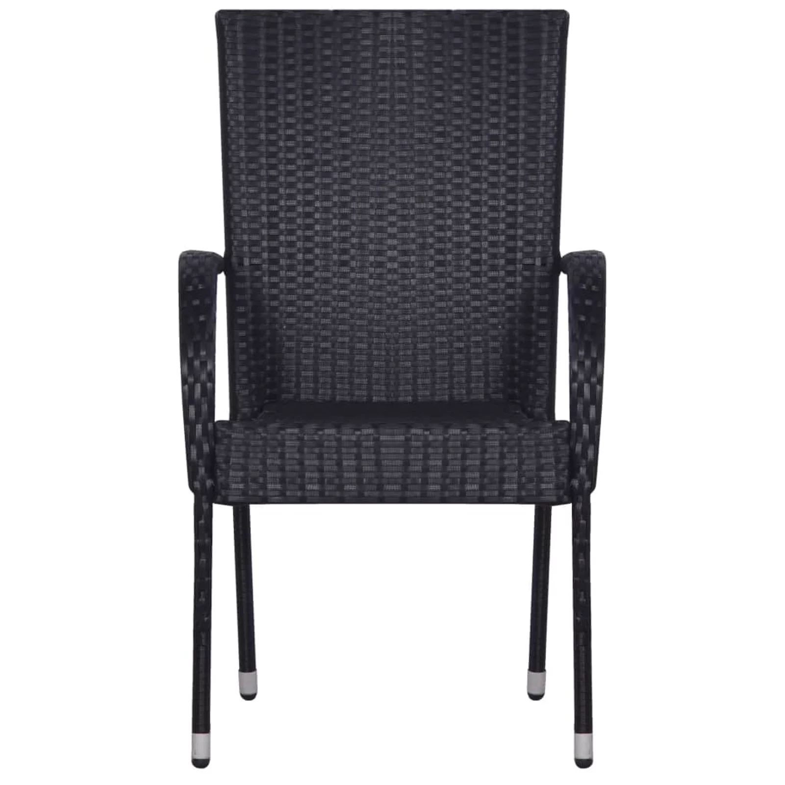 ametoys Stackable Patio Chairs 2 pcs Poly Rattan Black