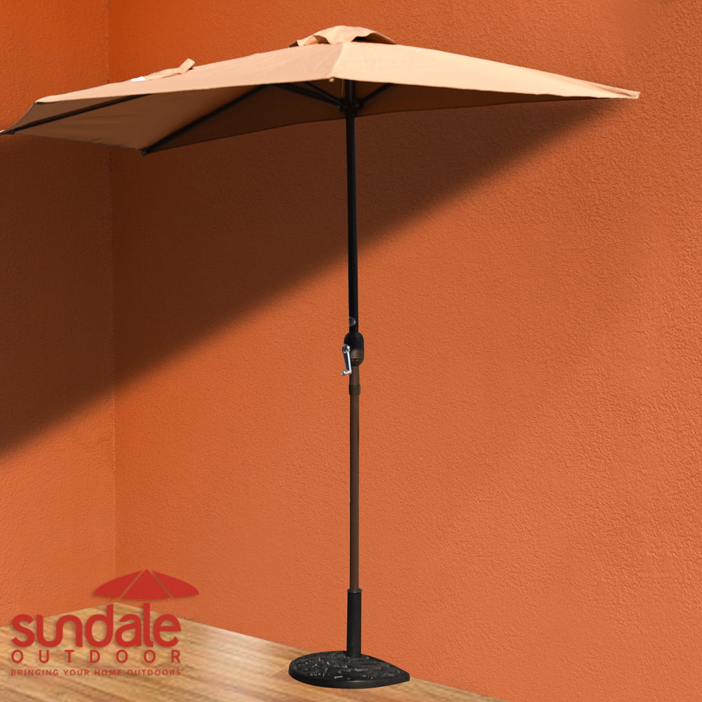 Sundale Outdoor Half Round Resin Umbrella Base for Half Patio Umbrella