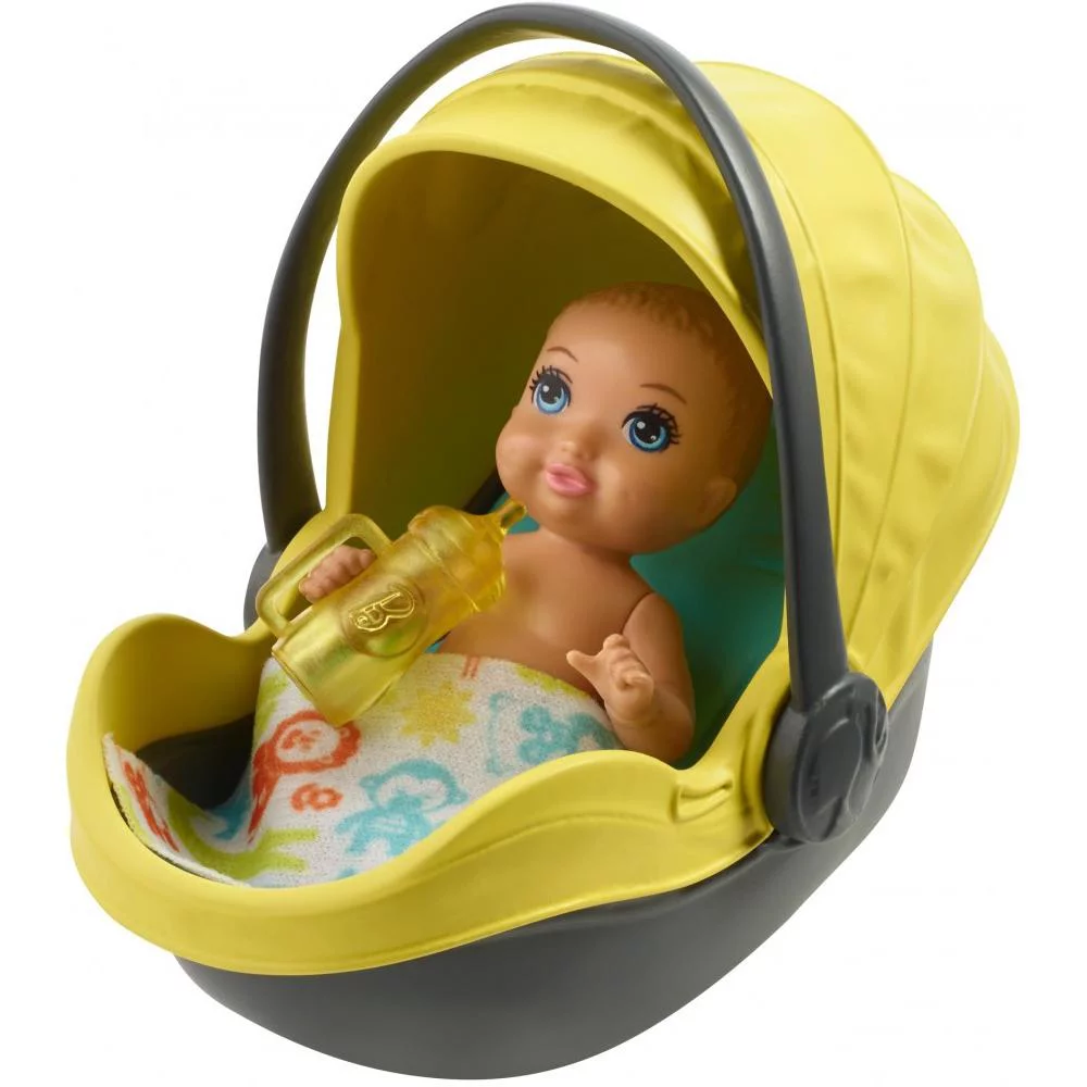 Barbie Skipper Babysitters Inc. Doll and Playset, Small Baby Doll with 2-in-1 Stroller