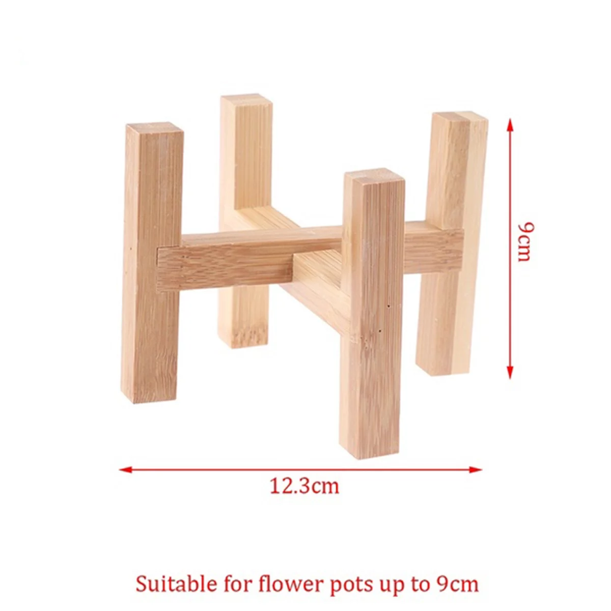Yejaeka Wooden Plant Stand Retro Four Corners Adjustable Flower Pot Holder