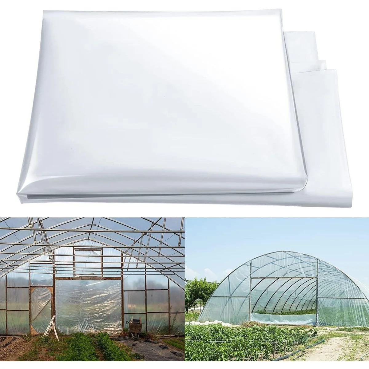 LUVCMFT Clear Greenhouse Plastic Sheeting, 6 Mil Polyethylene Film Green House Cover, UV Resistant Replacement Cover for Horticulture,Garden and Agriculture, 13*25ft