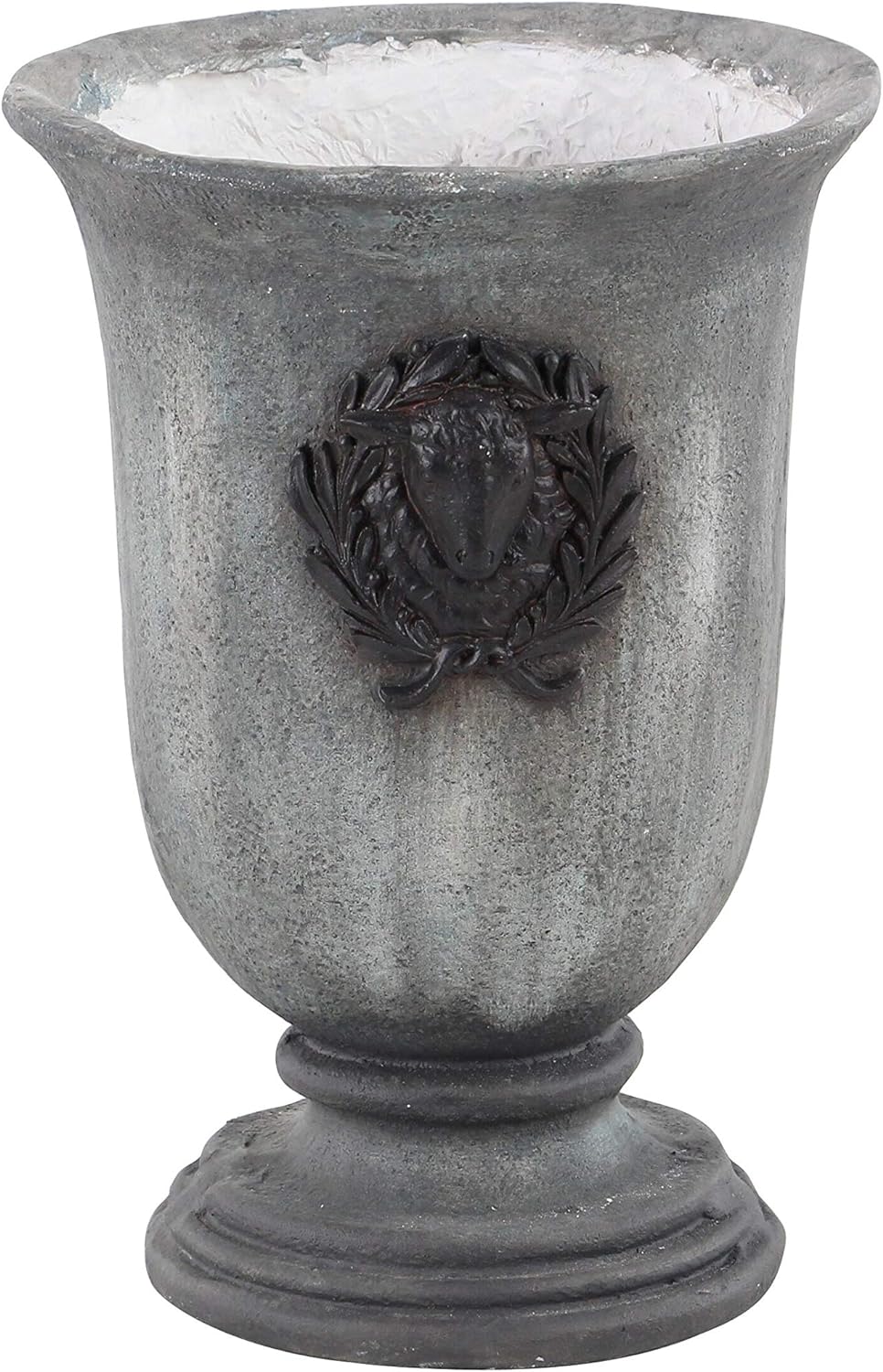 Traditional 16 X 11 Inch Distressed Gray Resin Planter Grey