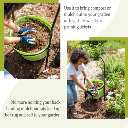 Gardener's Supply Company Rolling Garden Clean-up Cart | Multi-Purpose Mobile Gardening Caddy for 11 Gallon Tubtrugs | Outdoor Gardening Clean-up & Garden Tools Utility Cart - Holds up to 50 pounds