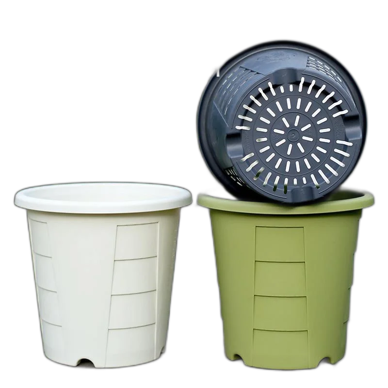 The New Third -Generation Qingshan Basin Resin Large Outdoor Courtyard Plastic Flower Pot Home Use Light Luxury Sensing Root Basin [1 Basin] Creamy-White No. 5 (Inner Diameter 32Cm) Do Not Tray-Resin