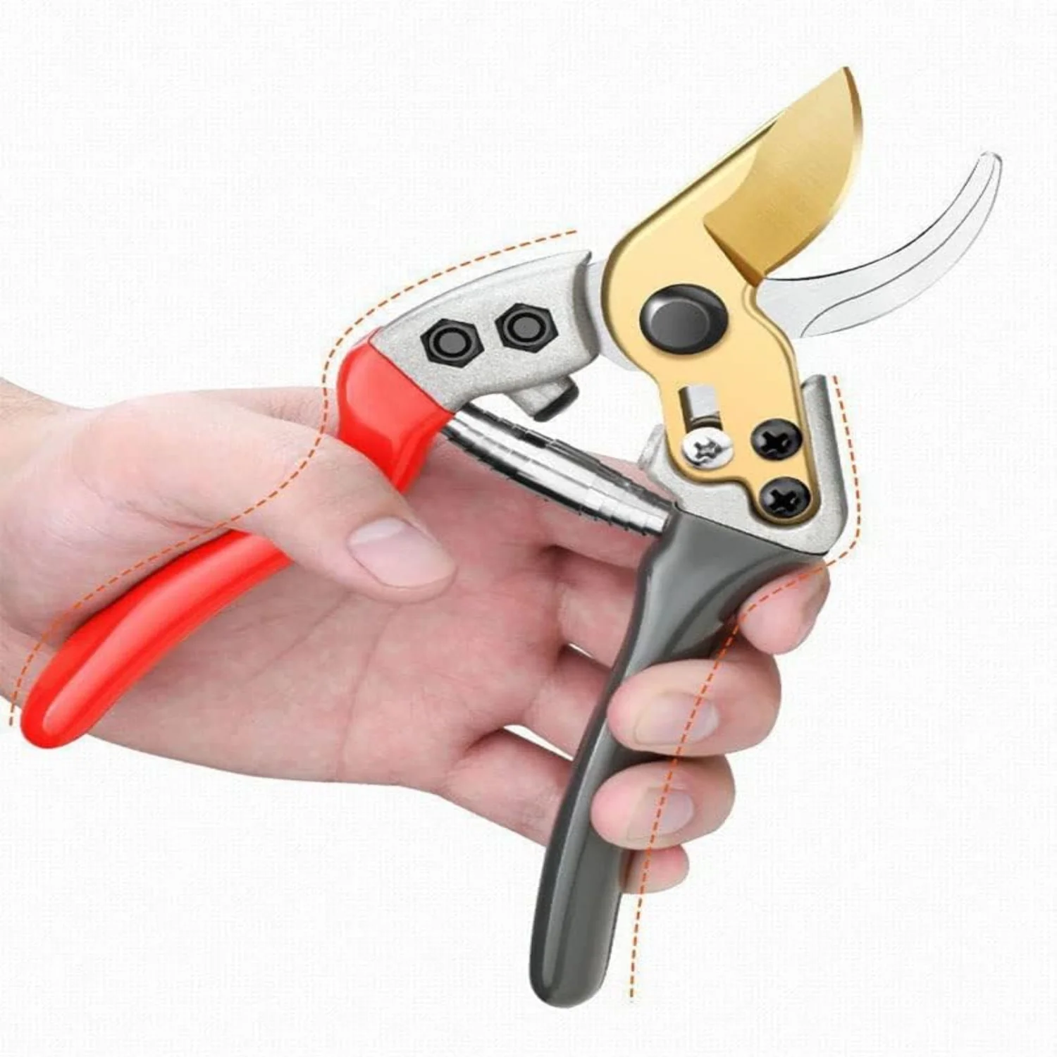 Garden Pruning Shears  Gardening Hand Pruner with SK5 Steel Sharp Blades & Adjustable Thumb Lock  Gardening Tool for Trimming Rose  Floral  Tree Plants