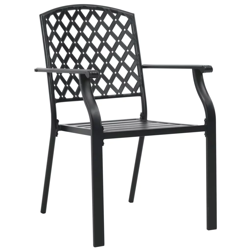 OWSOO Stackable  Chairs 2 pcs Steel Black