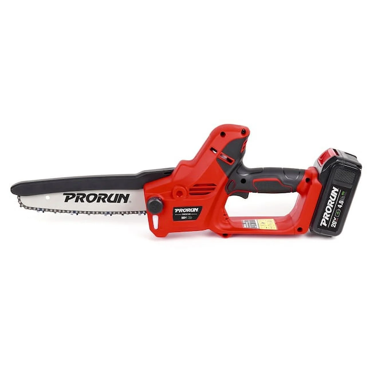 PRORUN 20V 7-in. Brushless Cordless Mini Chainsaw with 4.0 Ah Battery and Charger